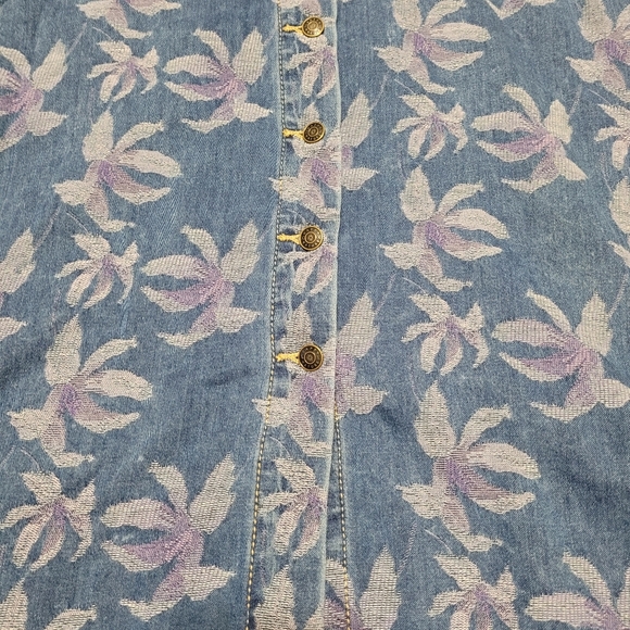 Happy x Nature by Kate Hudson Floral Washed Denim Sleeveless Dress, Size 4 - Picture 3 of 6